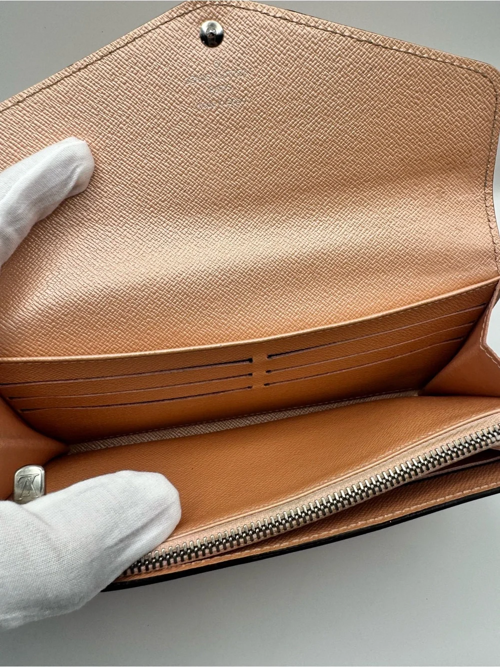 Louis Vuitton Sarah Blush Epi Leather Envelope Wallet with Branded Snap
